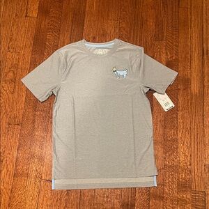 NWT GOAT USA Men's XS Heather Gray Performance T-Shirt with Goat Logo